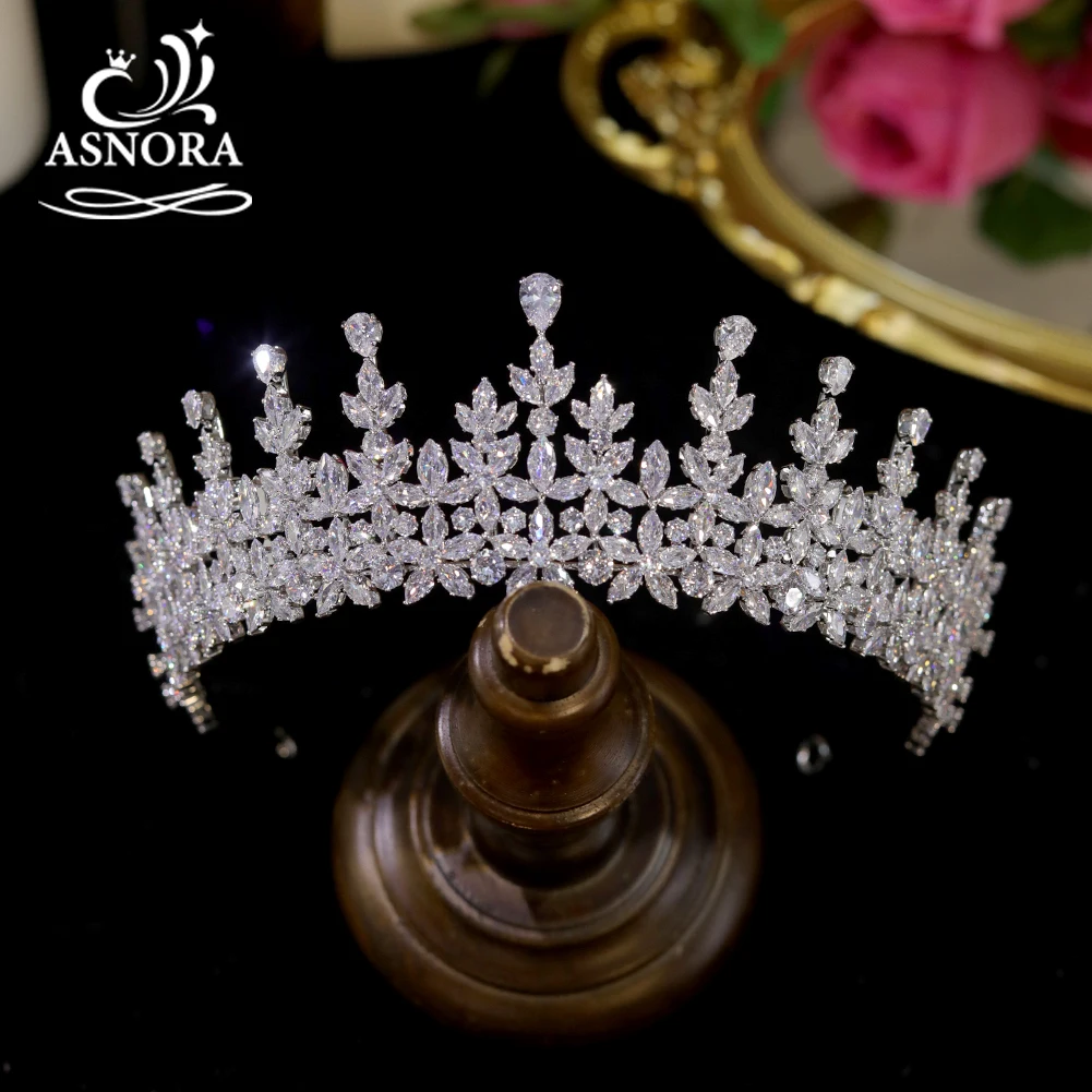 Женская тиара из серебра с кристаллами повязка на голову кубическим цирконием