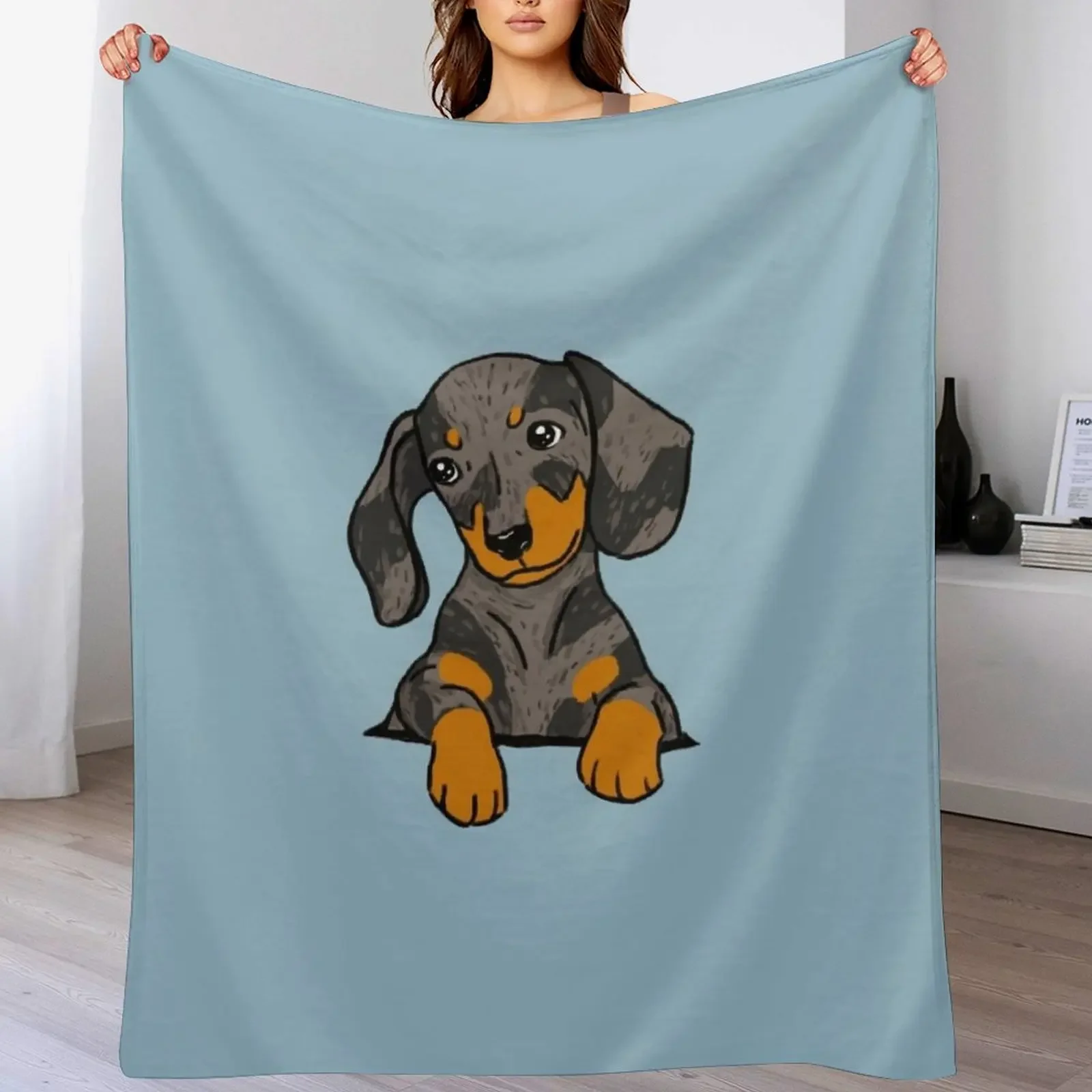 Фото Dapple Dachshund Puppy in Your Pocket Пледы Покрывала аниме Одеяла №1