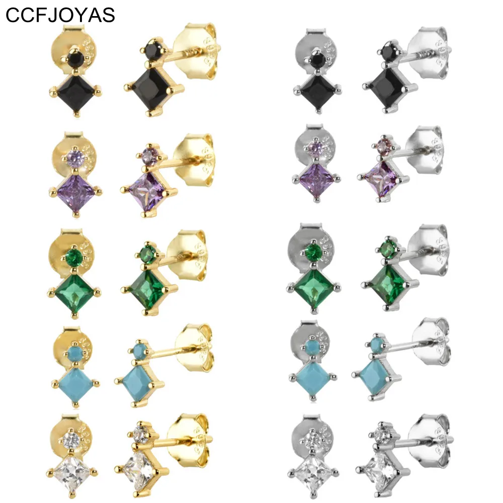 

Женские серьги-гвоздики из серебра 925 пробы с цирконом