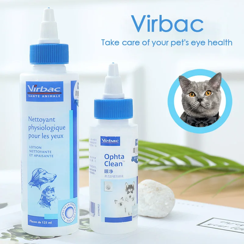 

Средство для очистки глаз для домашних животных французского типа Virbac, средство для ухода за глазами для лечения заболеваний собак и кошек, ...
