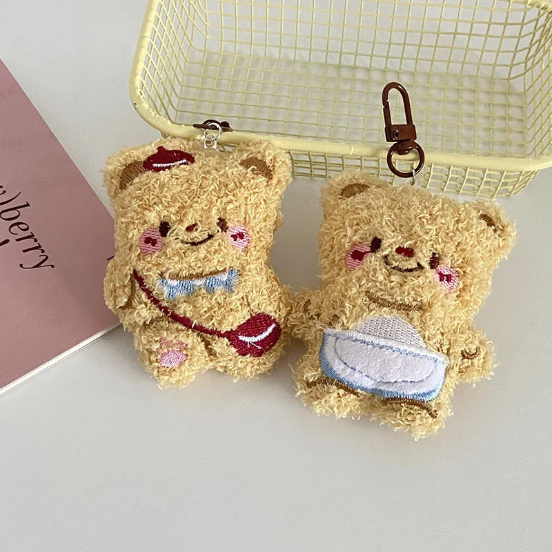 Мультяшный желтый медведь плюшевые игрушки милая фотография плюшевый брелок для