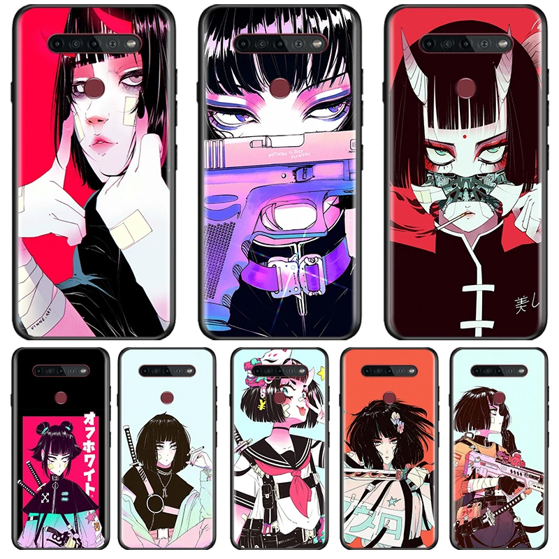 

Vinne Art Girl Anime Cover LG K92 K42 K22 K71 K61 K51S K41S K30 K20 2019 Q60 V60 V50 S V40 V30 G8 Black Phone Case