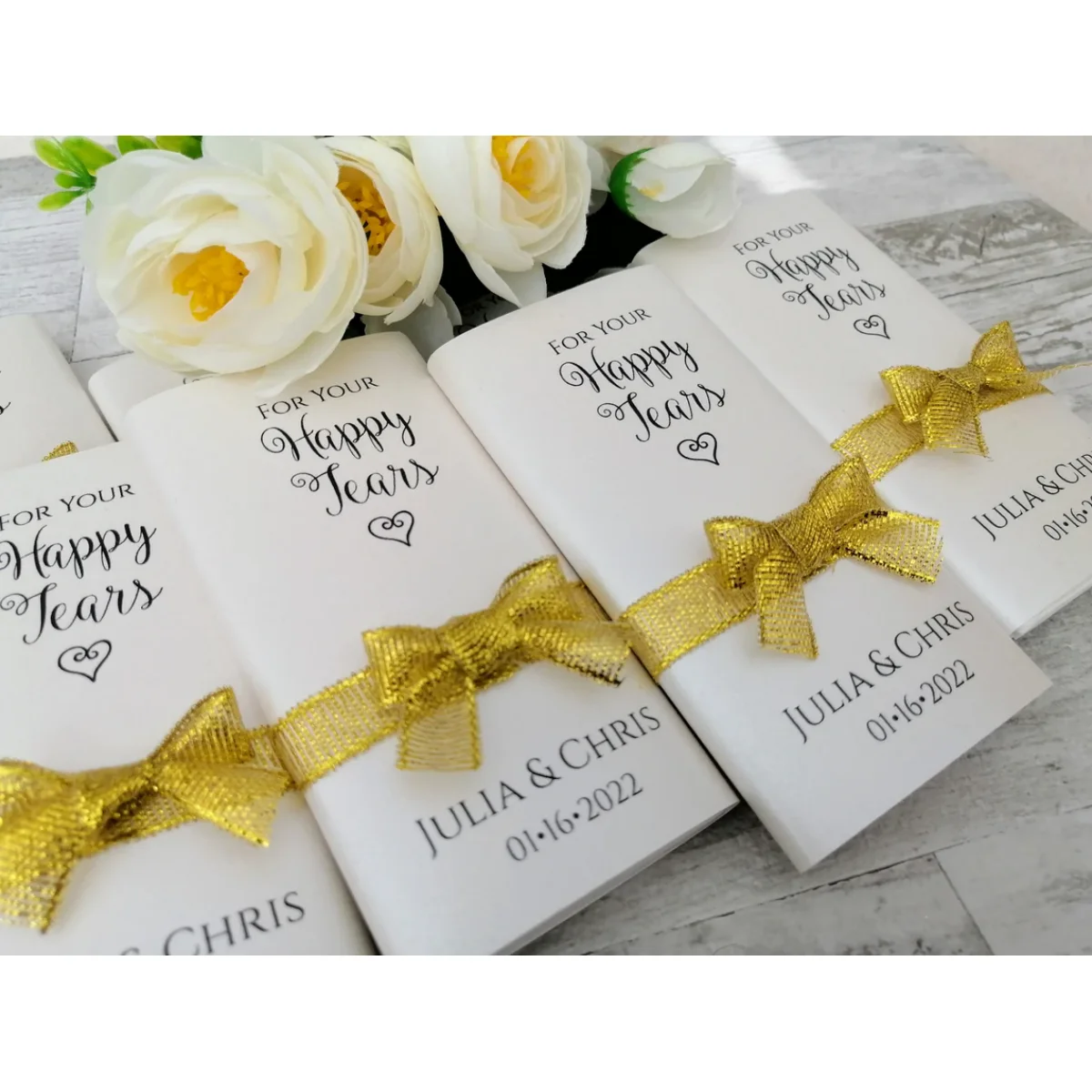 Wedding Tissue pack Personalized packs Elegant wedding favors For Happy Tears happy tears tissues