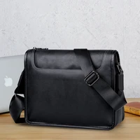 mens bag 2022 new shoulder bag mens business messenger bag casual fashion leather small backpack riding shoulder bag black