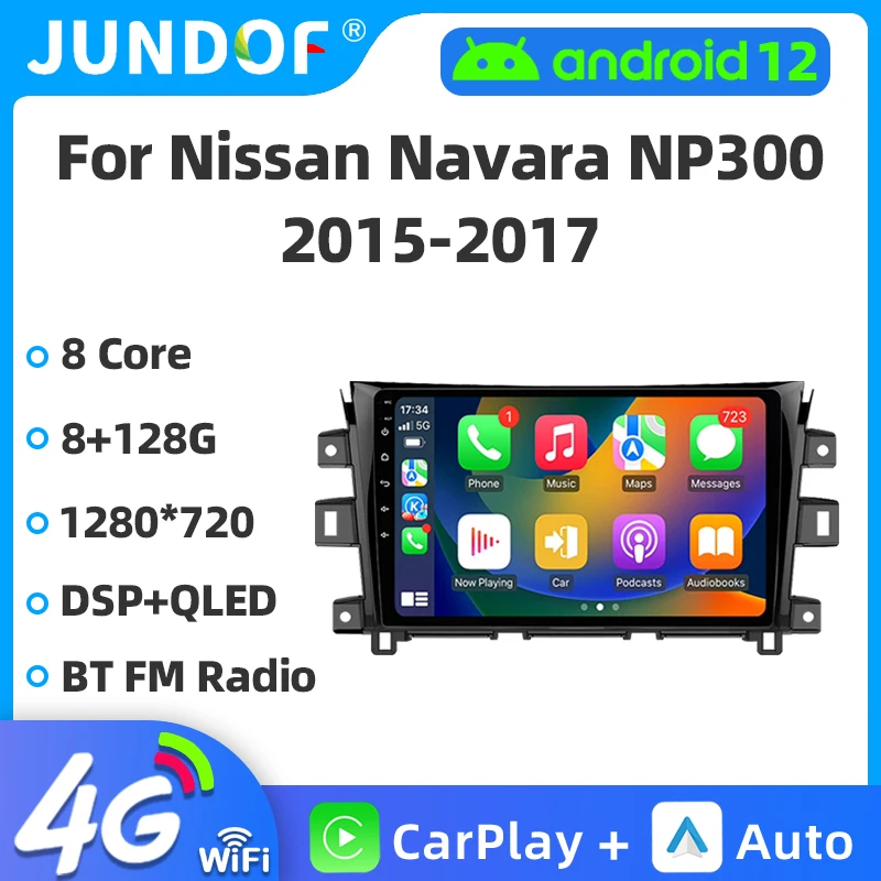 Carplay радио Android 13 для Nissan NAVARA Frontier NP300 NP 2015-2017 мультимедийная магнитола Wi-Fi DVD HDR
