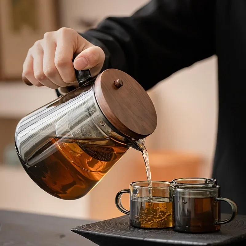Магнитный переключатель в один клик разделение чая фильтрация стеклянный чайник