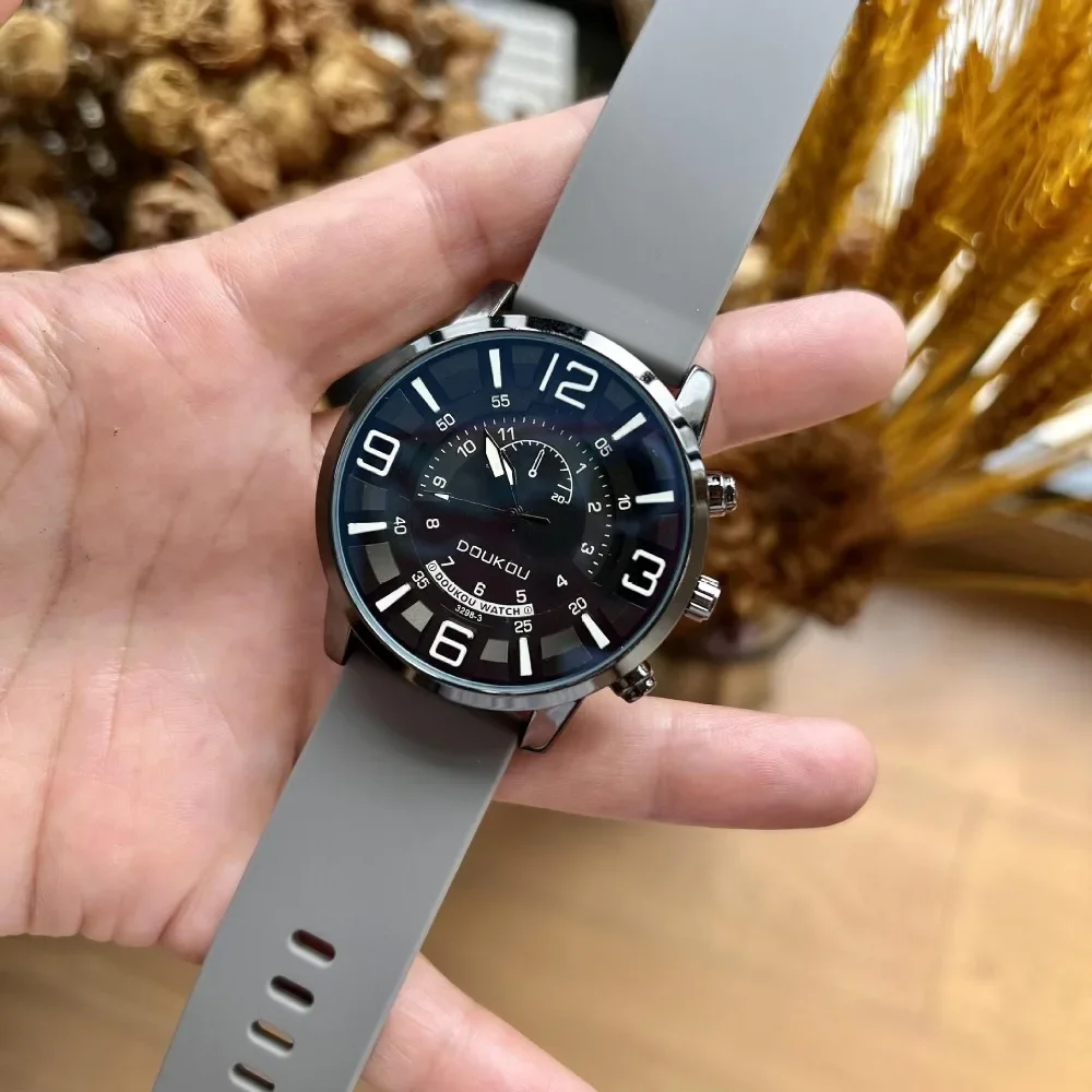 Часы унисекс с большим циферблатом для мужчин и женщин синий свет стеклянный