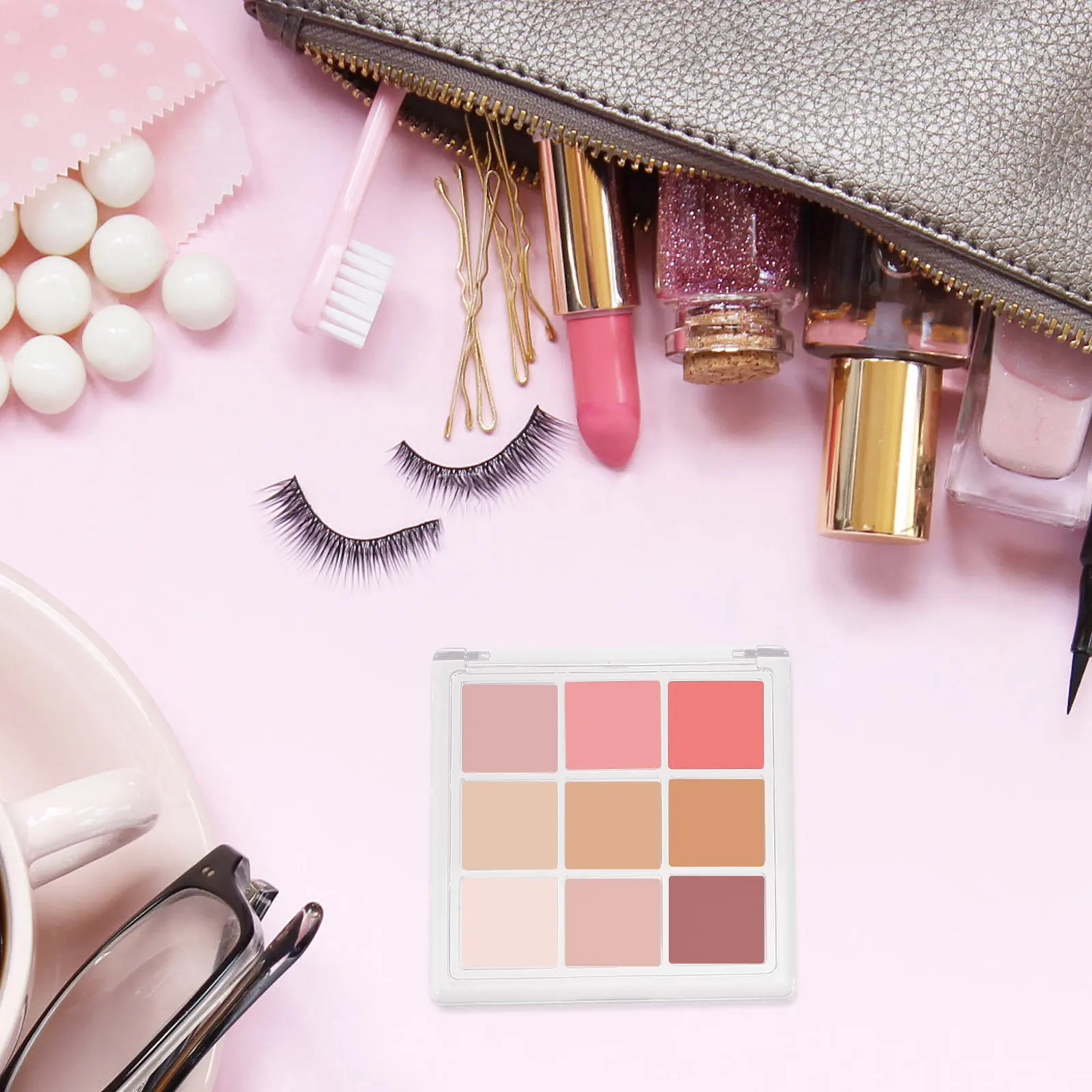 Фото Набор из 4 пустых палеток для теней, портативный контейнер для макияжа, для хранения румян, помады, тонального крема, дорожный футляр для теней №2