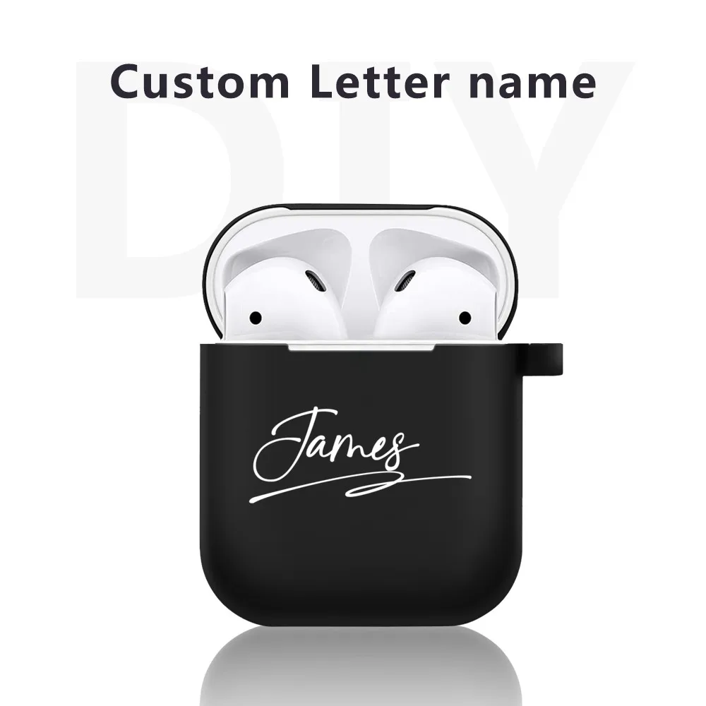 

JAVE Custom Name for Airpods 3/2/1/pro Case Soft Silicone Luxury Cover DIY Letters For Air Pod Funda Airpods Earphone Cases