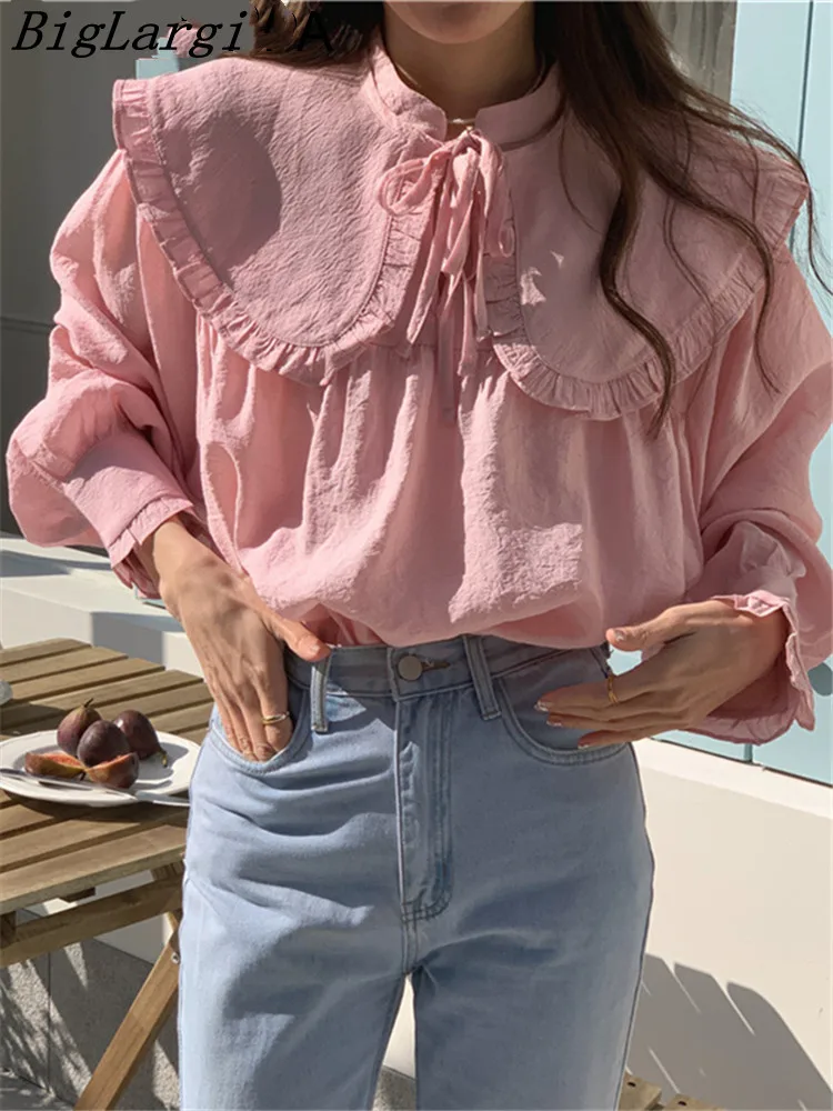

Блузка женская свободного кроя в полоску, шикарная модная офисная рубашка в Корейском стиле, элегантный винтажный Топ в стиле оверсайз, весна-лето