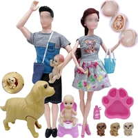 hot sale 5 person families couple combination kids toys pregnant doll momdaddygirlboybaby for barbie diy game christmas gift