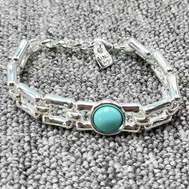 

2023 unode50 Exquisite Fashion Electroplated 925 Silver High Quality Gem Bracelet Women's Romantic Holiday Gift
