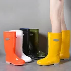 Ботинки мужские резиновые на плоской подошве, высокие ботинки для дождя, Нескользящие, летняя обувь для работы