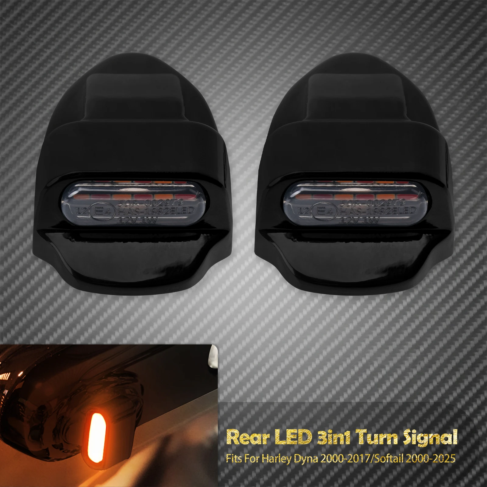 Задний светодиодный стоп-сигнал мотоцикла E Marke 3 в 1, указатели поворота, ходовые огни для Harley Dyna 2000-2017 Softail FL 00-2025