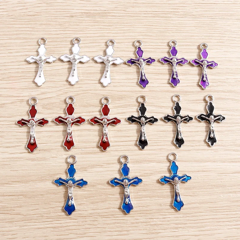 

10pcs New Cross Charm DIY Accessories Earrings Necklace Keychain Handcrafts Jewelry Making Findings