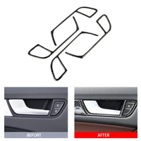 4x real carbon fiber interior door handle panel cover inner door frame trim decal sticker for audi a4 b8 2010 2011 2012 2016