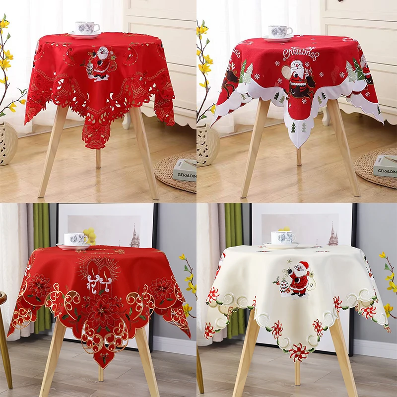 

85CM Modern Creative Christmas Ball Snowman Snowflake Wood Print Bed Table Runner Flag Fabric Tablecloth Placemat Santa Claus