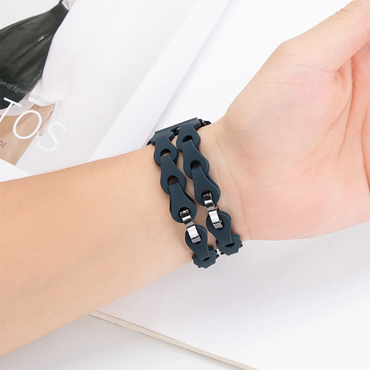 Ремешок-цепочка для Samsung Galaxy Watch 7 Ultra Band 47 мм силиконовый сменный Браслет