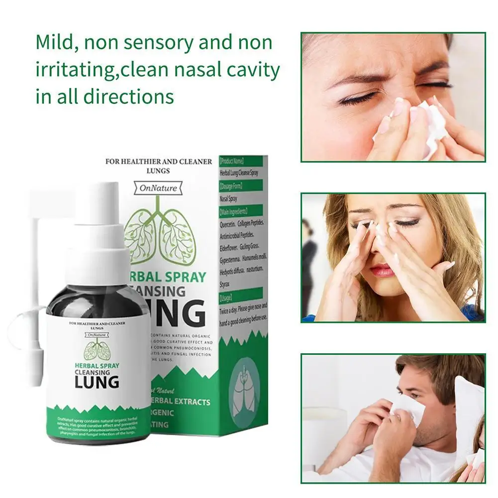 

20ml Organic Herbs Lung Cleansing&Throat Relief Mouth Spray For Smokers Clear Nasal Congestion Anti Snoring Solution Stop Snore