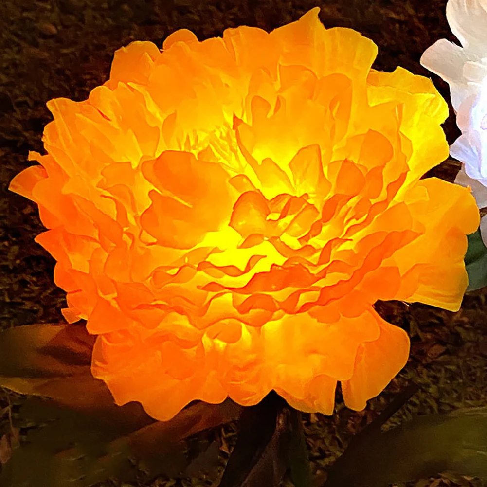 Садовый светодиодный светильник на солнечной батарее рь с пионами для газона