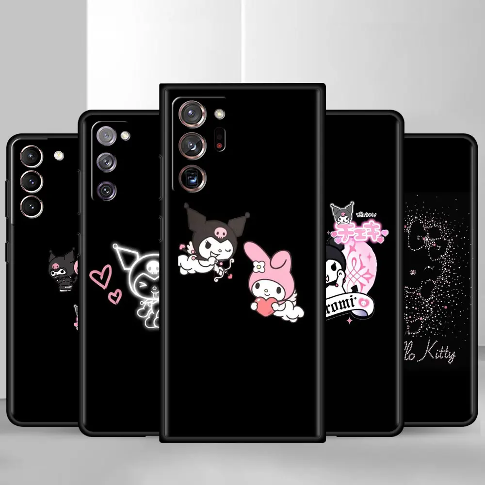 

Like black Kuromi Case For Samsung Galaxy S21 S20 S22 ultra FE 5G S10 S8 S9 S21 plus s10e for Note 20 10 9 Fundas Cover
