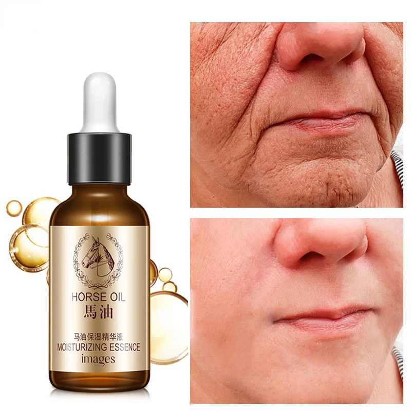 

Лошадиное масло, антивозрастная Сыворотка для удаления морщин, подтяжка кожи, лифтинг, выцветание, для лица, для восстановления тонких лини...