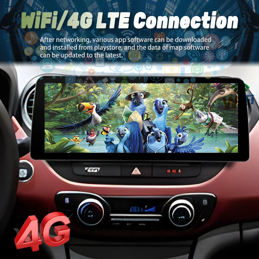 12 3-дюймовый экран Android 14 для Hyundai I10 2014 2016 GPS автомобильный видеоплеер радио стерео