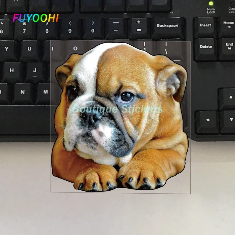 

FUYOOHI Boutique Stickers Cute Dog Personality Decals Waterproof Vinyl Car Sticker PVC 13cm