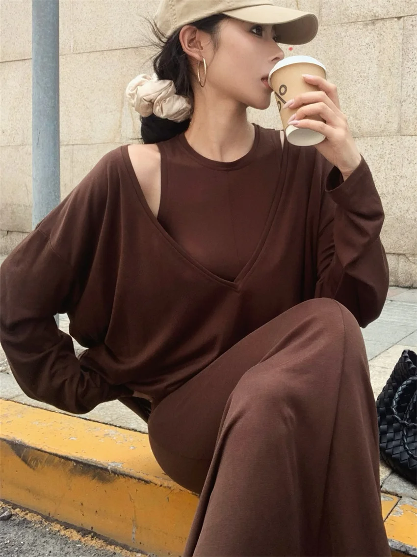 Женский офисный костюм с V-образным вырезом Alien Kitty Элегантное Длинное свободное