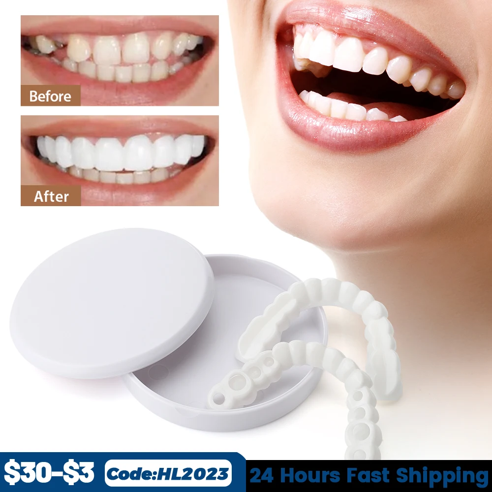 Teeth whitening Teeth Braces Simulation Denture Dental veneers Silicone fake teeth Perfect Smile braces False tooth 2Pcs/Set