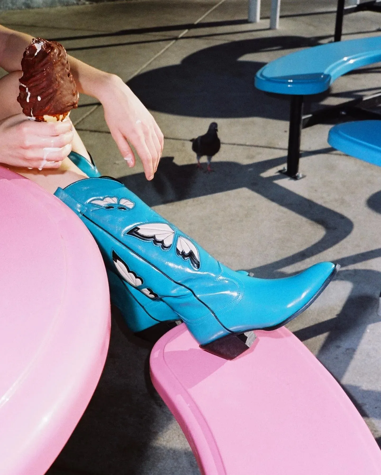 Platform Chunky Western Mid Calf Women's Boots High Heels Embroidered Square Toe Pull On Fashion Cowgirl Cowboy Boots Female