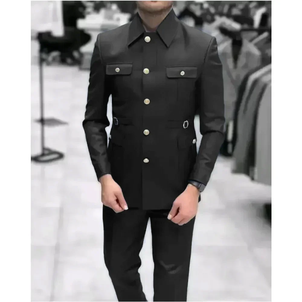 Мужской воротник-стойка в китайском стиле элегантные костюмы для мужчин