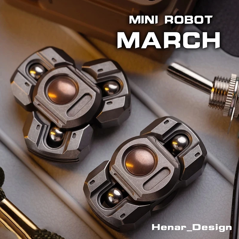 WANWU EDC Marching Robot Series Button Steel Ball Fidget Spinner Metal Toy Decompression Artifact enlarge