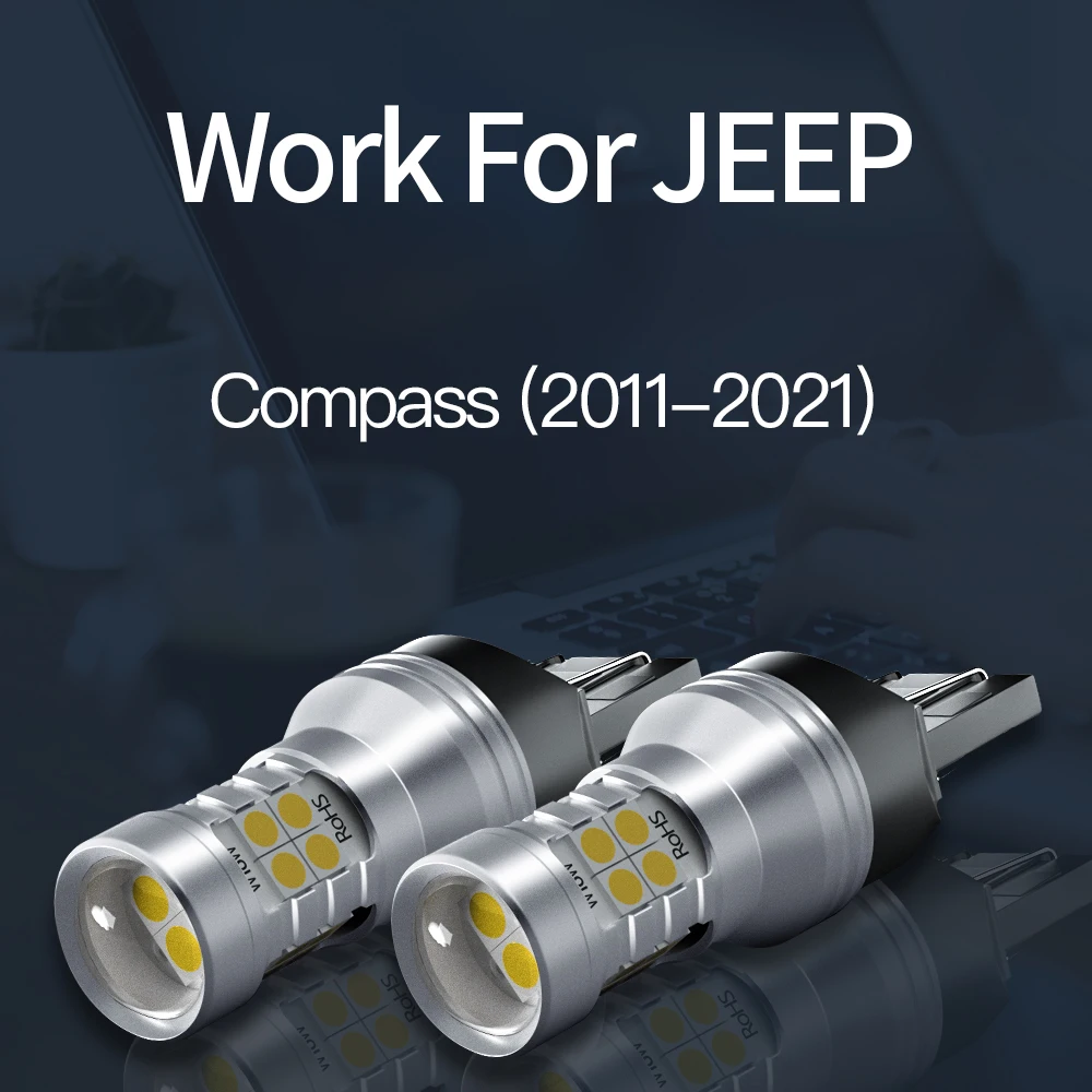 Светодиодная лампа Canbus W21W 7440 T20 для фар заднего хода JEEP Compass 2011 2012 2013 2014 2015 2016 2017 2018