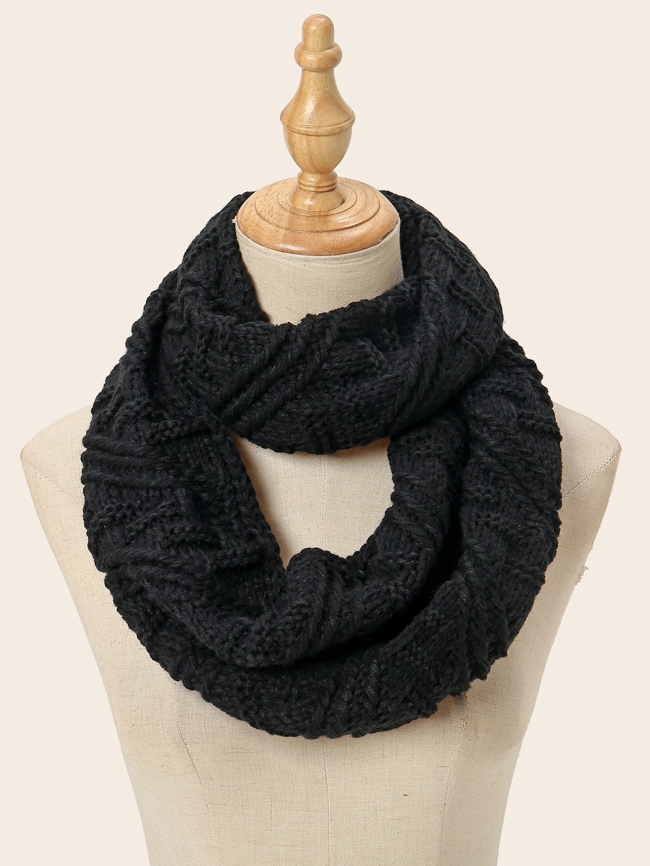 Вязаный шарф с искусственным воротником высоким лацканом шерстяной накладной