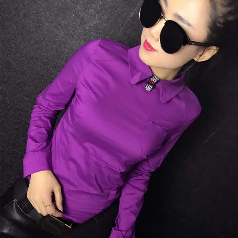 Ozhouzhan новинка осени 2023 рубашка с кукольным воротником облегающая модная