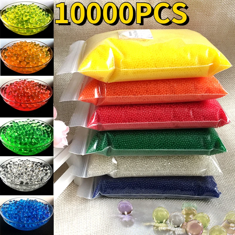 10000pcs Crystal Soil Hydrogel Gel Water Beads Flower Plant Wedding Polymer Growing Up Water Balls Home Accessories Decoration