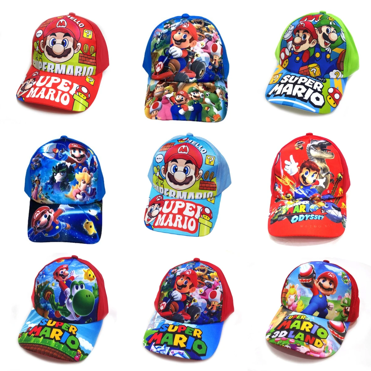 

Super Mario Baseball Cap 3D Print Hat Anime Peripherals Cosplay Cartoon Mario Bros Children Birthday Gifts Party Supplies