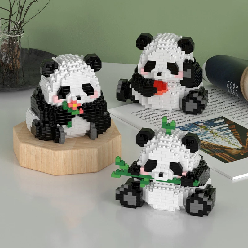 

Kawaii Panda Model Micro Building Blocks Assembly Games Cute Animal 3IN1 Mini Bricks Figure Toys For Kid Birthday Gifts