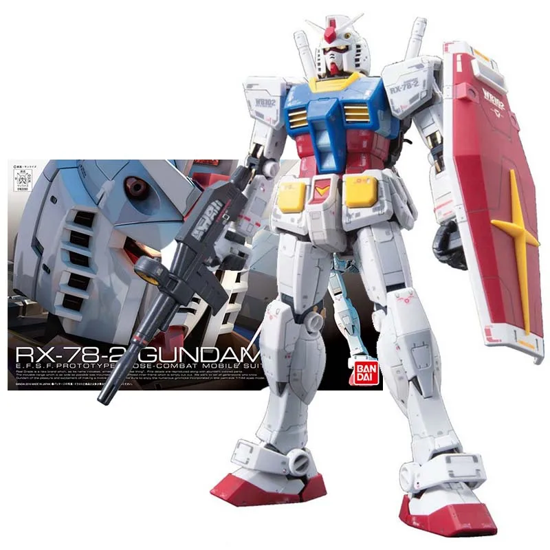 Фигурка Bandai Gundam, модель в комплекте, Аниме фигурки RG 1/144 RX-78-2 Ready Player One Mobile Suit Gunpla, экшн-фигурки, игрушки для мальчиков