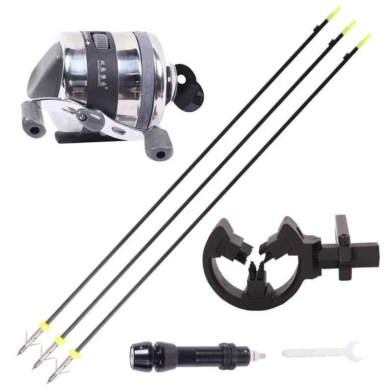 1 Set Archery Fishing Reel Set Fish Shooter Including Fishing Boat Base Arrow Rest Three Fishing Arrows