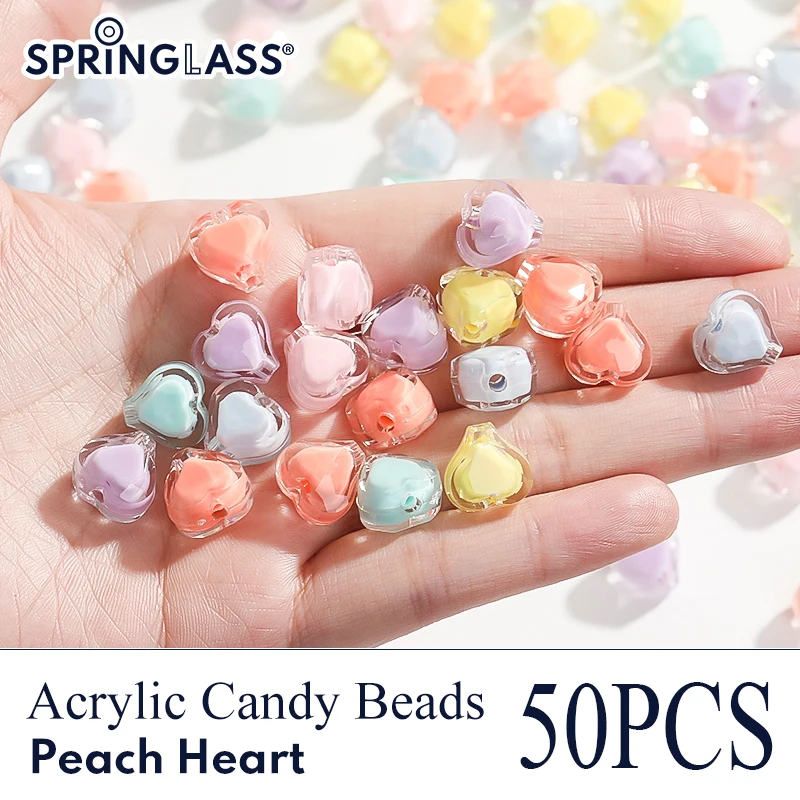 

Acrylic Heart Beads Flat Round candy color Heart Mixed Beads for DIY Bracelet Necklace Jewelry Making Supplies