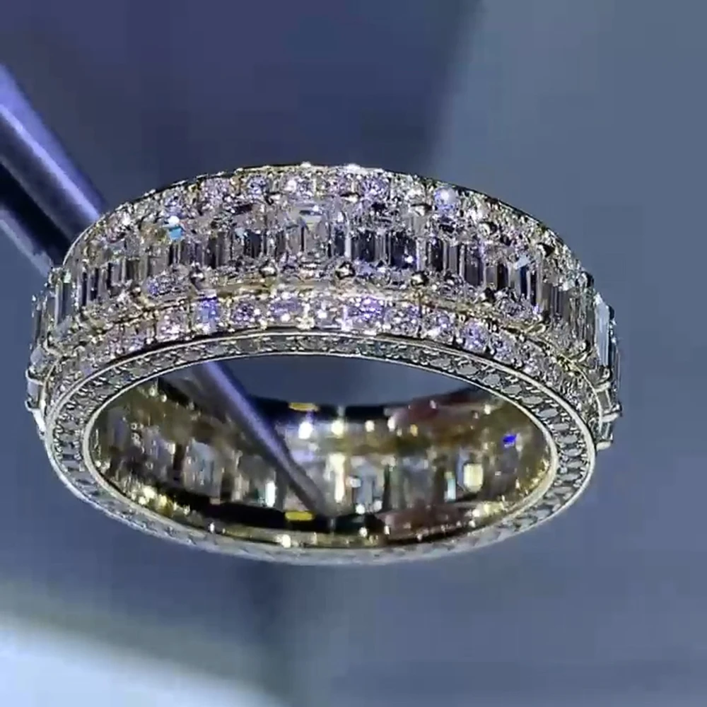 

New Gorgeous Women Wedding Bands Rings Micro Paved Brilliant Cubic Zirconia Top Quality Female Engage Promise Drop Ship