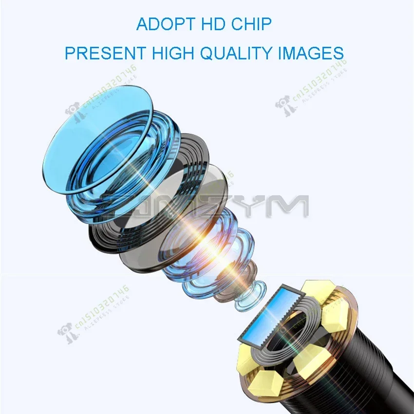 Эндоскоп поворотный 2/4 способа 6 0 мм 1 м Wi-Fi 1080P термостойкий двигатель угольный