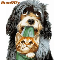 ruopoty acrylic painting by numbers handpainted for adults cat and dog gift diy crafts picture paint decorative painting artwork