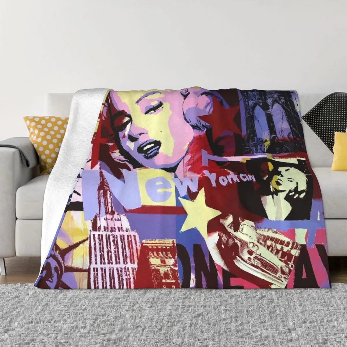 

Marilyn Monroe Star Blankets Fleece Spring Autumn Portable Ultra-Soft Throw Blanket for Sofa Couch Plush Thin Quilt