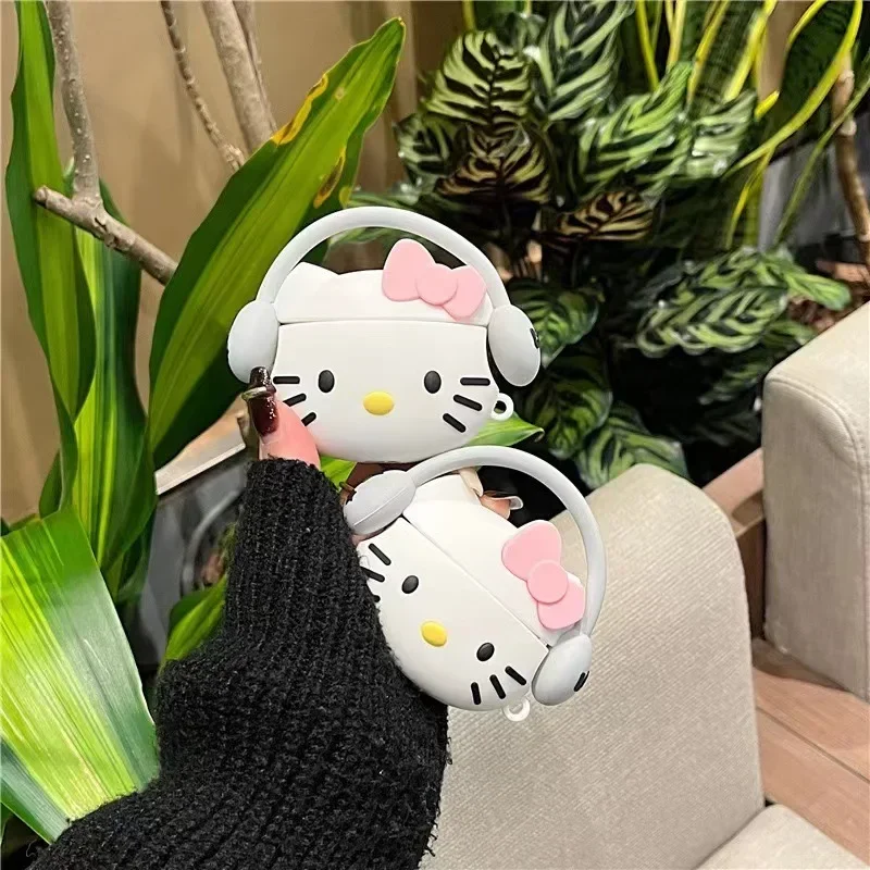 Защитный чехол для Hello Kitty Sanrio Para Auriclees Funda Bonita Airpods 1 2 3 Pro suave Kawaii Bluetooth Regalo