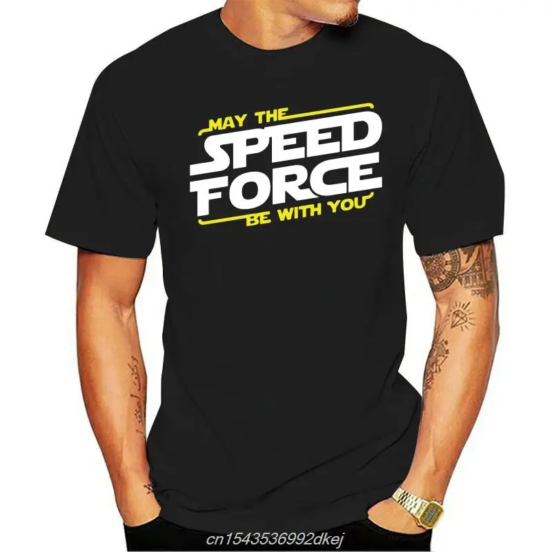 

Star Labs T Shirt May The Speed Force Be With You T-shirt Men Letter Print Casual Tee Shirt Male Cotton Tshirt Basic T-shirts