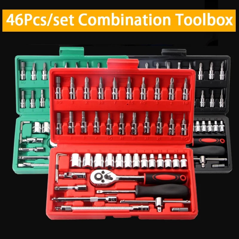 

46 шт., набор торцевых гаечных ключей для ремонта автомобиля