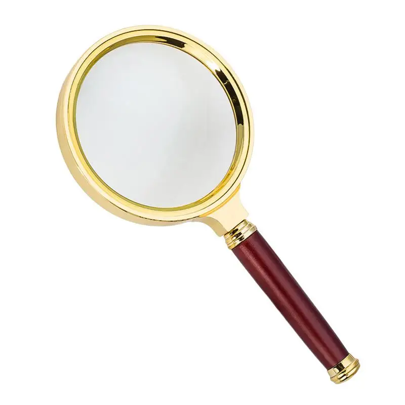 

Portable Handheld 10X Magnifying Glass 60mm / 2.36 In Retro Handle Magnifier Eye Loupe Glass For Jewelry Newspaper Book New